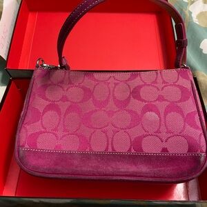 Coach Ultra Rare Vintage Pink Demi Mini bag Signature and Suede